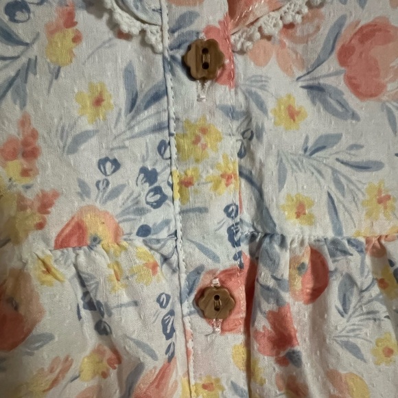 TOMMY BAHAMA Classic Floral Summer Dress with White Lace Trim Girl's Size 6 - Picture 2 of 5